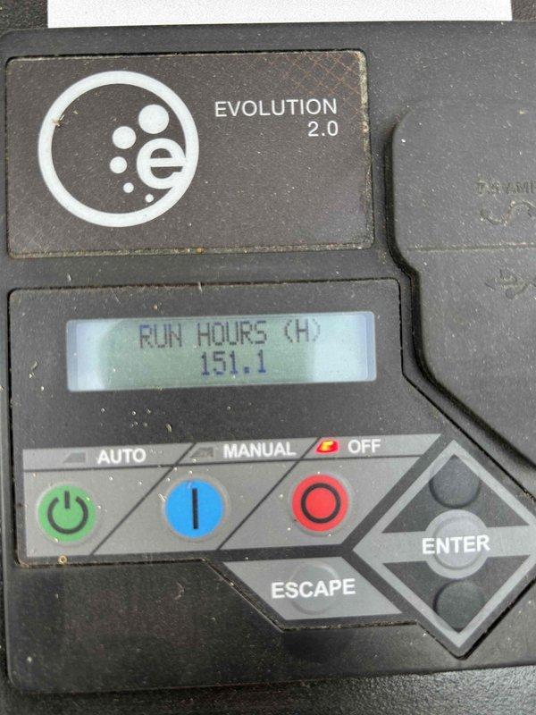 Completed scheduled maintenance on 11KW Generac standby generator, serial number 3003464229. Unit displayed 151.1 run hours on the Evolution 2.0 control panel at time of service. Performed standard preventative maintenance procedures including visual inspection of exterior housing, verification of control panel functionality across AUTO, MANUAL, and OFF modes, and confirmed proper operation of all interface buttons and LCD display. Generator remains in good operational condition with all systems functioning as designed.