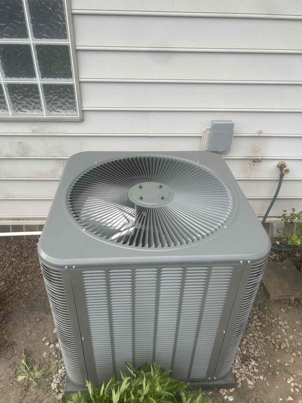 Completed full residential HVAC system replacement including installation of Lennox 90K BTU 93% efficiency gas furnace (model ML193UH090XE36CK), Lennox 14.3 SEER2 3.5-ton air conditioning unit (model ML14KC1-042-230), Lennox evaporator coil (model CK40CT-30/36C-71), and Honeywell digital WiFi thermostat. Utilized existing outdoor condenser pad with re-leveling, existing auxiliary drain pan with added SS2 safety switch installation, and existing electrical disconnect box. Installed electrical whip kit, refrigerant line insulation, refrigerant line filter drier, and transitioned evaporator coil to existing ductwork. Connected furnace to existing flue piping and flexible gas line, reconnected heat tape in attic per specifications, and removed and disposed of all existing equipment. System tested and verified operational with all safety controls functioning properly.