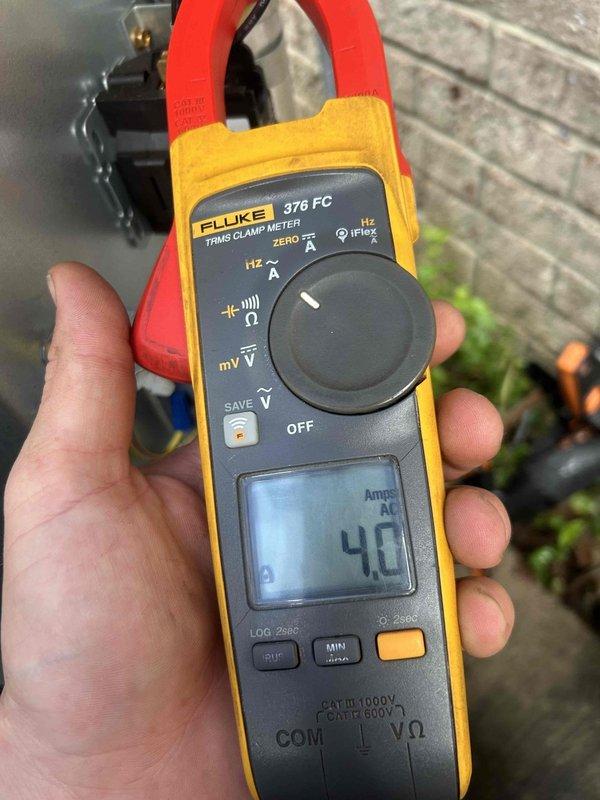Completed comprehensive Care Plan tune-up maintenance on dual HVAC system installation consisting of two gas furnace/air conditioner units with coil assemblies located in separate attic spaces. Performed electrical diagnostics using clamp meter to verify amperage draw on both systems, recording 40 amps AC and 9.9 amps on respective units to ensure proper operation within manufacturer specifications. Noted first floor system requires customer-supplied filter with size to be determined at next maintenance visit, while second floor system utilizes 16x25x1 customer-supplied filter.