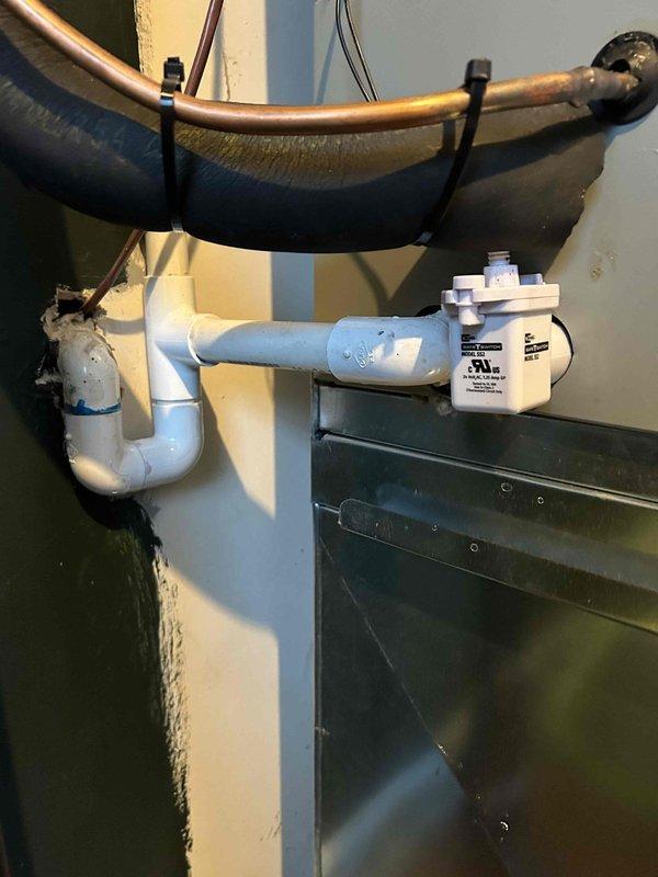 Responded to callback for HVAC system not switching to cooling mode with indoor temperature at 80°F. Upon inspection, verified condensate drainage system operation and measured ambient temperatures in mechanical area to diagnose cooling failure. System evaluated and corrective measures taken to restore proper cooling functionality.
