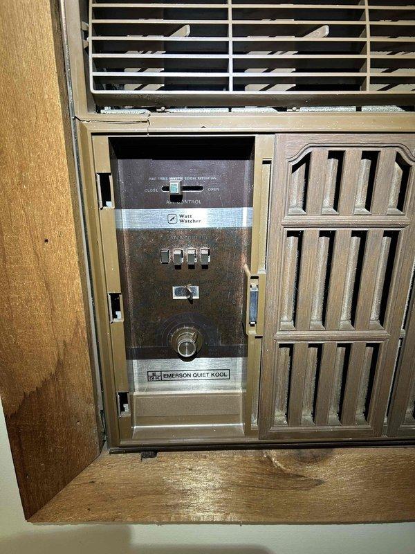 Completed routine maintenance on four air conditioning systems during morning appointment. Performed comprehensive AC tune-ups on all units, including two wall-mounted systems observed in upper-level spaces with wooden surrounds and vintage Emerson Quiet Kool equipment. Replaced air filters as specified: two 20x20x4 filters, one 16x25x4 filter, and cleaned one washable filter. Utilized 12-foot ladder to access elevated units. Inspected all system components, verified proper operation of controls and louvers, and confirmed adequate airflow through discharge vents. All systems operating within normal parameters upon completion of maintenance procedures.