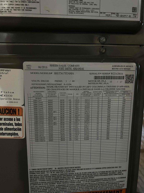 Responded to service call for non-operational air conditioning system with outside unit not running on a nine-year-old Rheem RHU36TSAMJA unit. Upon arrival, performed diagnostic evaluation of the outdoor condenser unit and indoor air handler system. Inspected electrical connections, refrigerant lines, and condensate drainage system. Additionally, installed customer-provided thermostat to replace existing unit, ensuring proper wiring connections and system compatibility with the air handler and outdoor condenser. Verified system operation, tested temperature differentials, and confirmed proper communication between new thermostat and HVAC equipment.