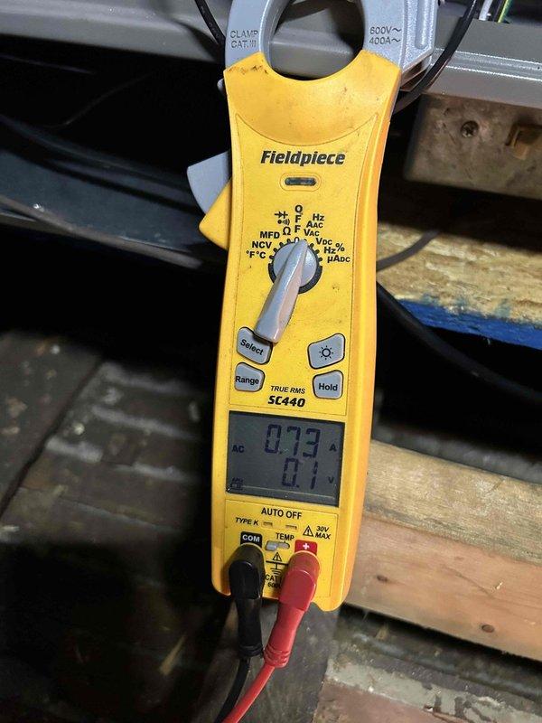 Completed Care Plan tune-up on dual HVAC system with AC/gas furnace units located in basement and attic. Performed comprehensive maintenance on both systems including filter inspection for 14x25x1 and 16x25x4 sizes, temperature differential measurements, and electrical diagnostics. Supply air temperature readings confirmed proper cooling operation at 93.4°F and 96.6°F respectively. Verified electrical components, capacitor operation, and system amperage draw within manufacturer specifications. Both units operating efficiently with no deficiencies noted.