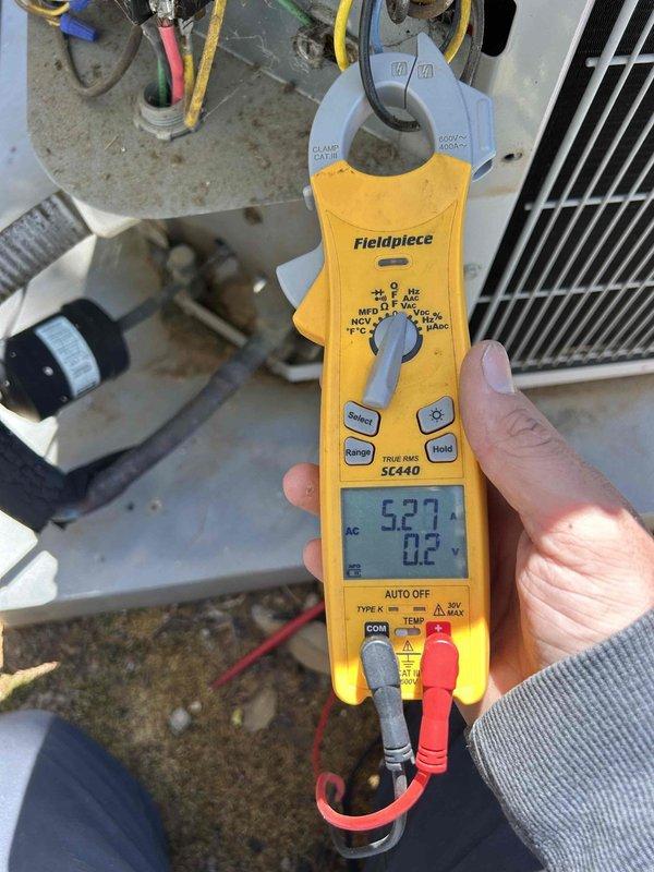 Completed preventive maintenance tune-up on residential air conditioning system and gas furnace located in basement per care plan agreement. Performed comprehensive electrical diagnostics using clamp meter, verifying amperage draws and voltage readings on both units to ensure proper operation within manufacturer specifications. All electrical connections inspected and found secure, refrigerant lines checked for proper insulation and routing, and system controls tested for functionality. Unit operating efficiently with all measurements within normal parameters.