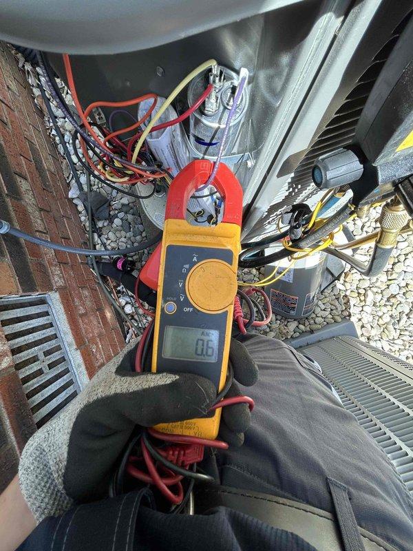 Completed preventative maintenance tune-up on two HVAC systems as part of Club Duo care plan, with one unit located in attic and one in crawlspace. Performed comprehensive inspection and diagnostics on outdoor condensing units, including electrical testing with clamp meter to verify proper amperage draw and system performance. Customer provided two 16x25x4 filters for installation during service. All equipment tested and operating within normal parameters upon completion.
