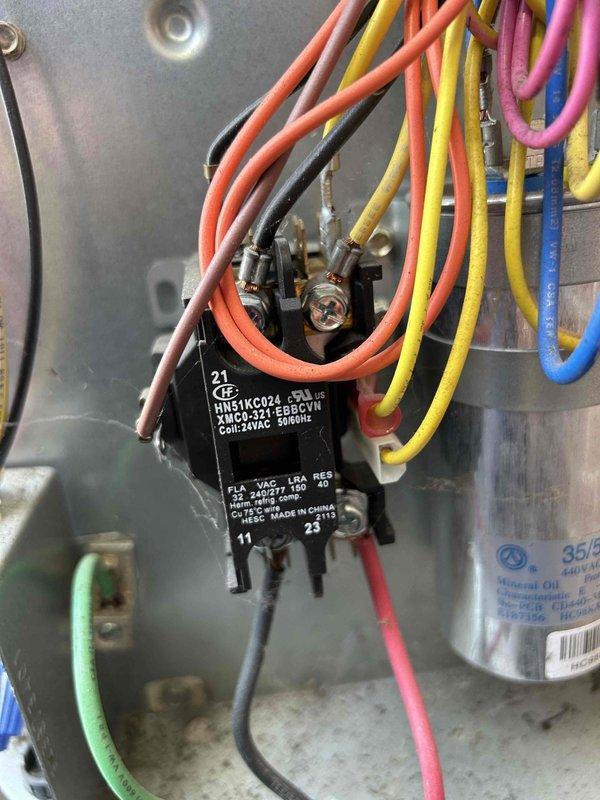 Completed preventative maintenance tune-up on dual heat pump/air handler system located in closet and attic as part of annual care plan service. Performed comprehensive inspection of electrical components including contactors, capacitors, and wiring connections on both units; verified proper voltage readings and amperage draws within manufacturer specifications. All system components found operating normally with no deficiencies noted at time of service.