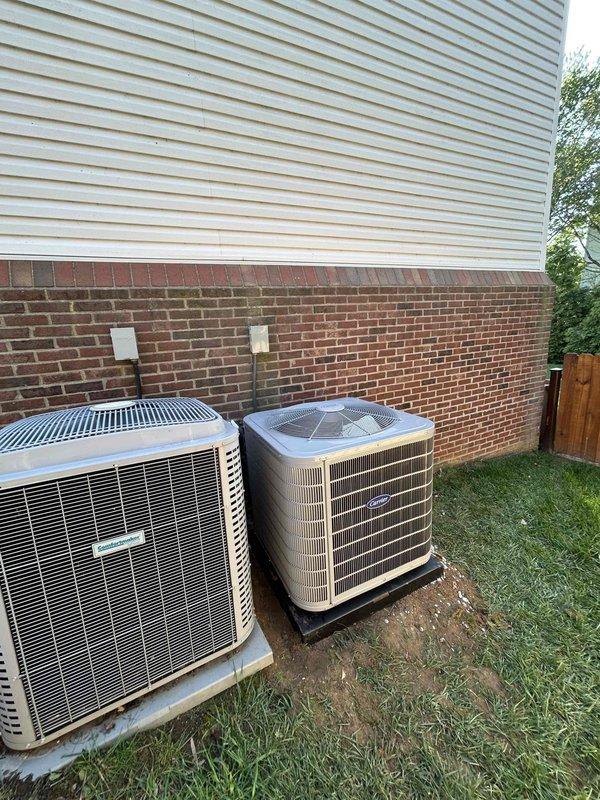 Completed full residential HVAC system installation on second floor, including Carrier Performance Series 80% 70K BTU two-stage gas furnace (model 58TP0B070V14--12), Carrier Performance Series 18.5 SEER2 3-ton two-stage air conditioning unit (model 26TPA836W003), and matching 3-ton evaporator coil (model CVAMA3617XMA) with transition assembly. Installed Honeywell digital WiFi programmable thermostat for system control. Added rollout protection in front of gas furnace per safety requirements and insulated exposed elbow on supply run using foil-backed insulation. Removed and properly disposed of existing equipment, obtained applicable permits, and ensured all work met code compliance standards.