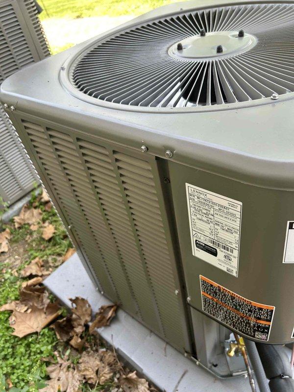 Completed full residential HVAC system installation including Lennox Merit Series 96% efficient 70,000 BTU two-stage furnace (ML296UH070XV36BK), matching evaporator coil (CK40CT-30/36B-71), Lennox Merit Series 15.5 SEER2 2-ton two-stage AC condensing unit (ML17KC2-024-230), and Lennox M30 touchscreen smart programmable thermostat. Repositioned existing outdoor unit to face line set toward residence, repaired and secured thermostat wiring on unit. Applied foil-backed insulation to supply transition, installed all refrigerant lines and electrical connections, completed condensate drainage system with PVC piping, and connected gas line to furnace. Removed and properly disposed of all existing equipment, obtained applicable permits, tested system operation, and verified all components functioning to manufacturer specifications.