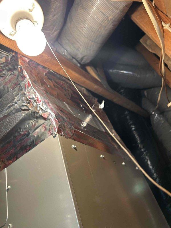 Responded to service call regarding concerns about recent HVAC installation quality. Performed comprehensive system diagnostic and inspection of attic-mounted equipment, ductwork connections, and insulation integrity. Verified proper installation of flexible ductwork, checked all connection points and sealing, confirmed adequate insulation coverage, and assessed overall system functionality. Replaced air filter with customer-requested 16x25 unit. All components found to be properly installed and operating within manufacturer specifications.