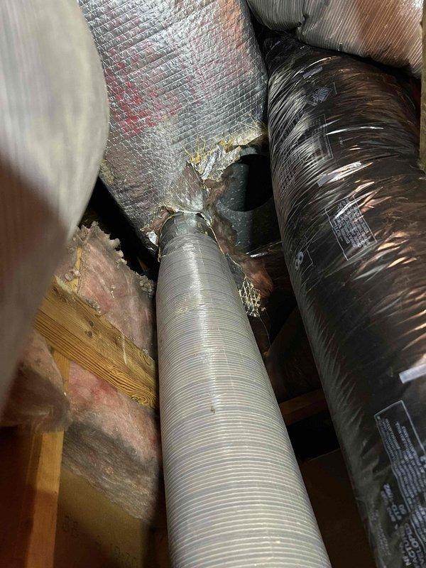 Responded to service call regarding concerns about recent HVAC installation quality. Performed comprehensive system diagnostic and inspection of attic-mounted equipment, ductwork connections, and insulation integrity. Verified proper installation of flexible ductwork, checked all connection points and sealing, confirmed adequate insulation coverage, and assessed overall system functionality. Replaced air filter with customer-requested 16x25 unit. All components found to be properly installed and operating within manufacturer specifications.