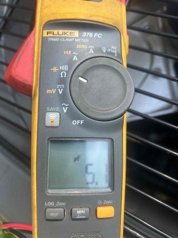 Completed comprehensive Care Plan tune-up on heat pump and air handler system with humidifier located in crawlspace. Inspected and replaced 20x20x1 air filter provided by customer, which showed significant dust accumulation and discoloration. Performed electrical diagnostics using clamp meter, verified capacitor readings at 5 microfarads, and confirmed all system components operating within manufacturer specifications. Humidifier unit #35 serviced as included in maintenance plan.
