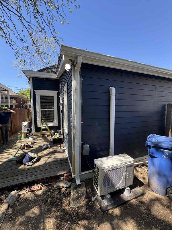 Installed dedicated electrical circuit and wiring to supply power to newly installed mini-split HVAC system on exterior of residential structure. Ran conduit and electrical lines from main panel to outdoor condensing unit location, ensuring proper voltage supply and code-compliant installation for equipment operation. System was tested and verified operational upon completion.
