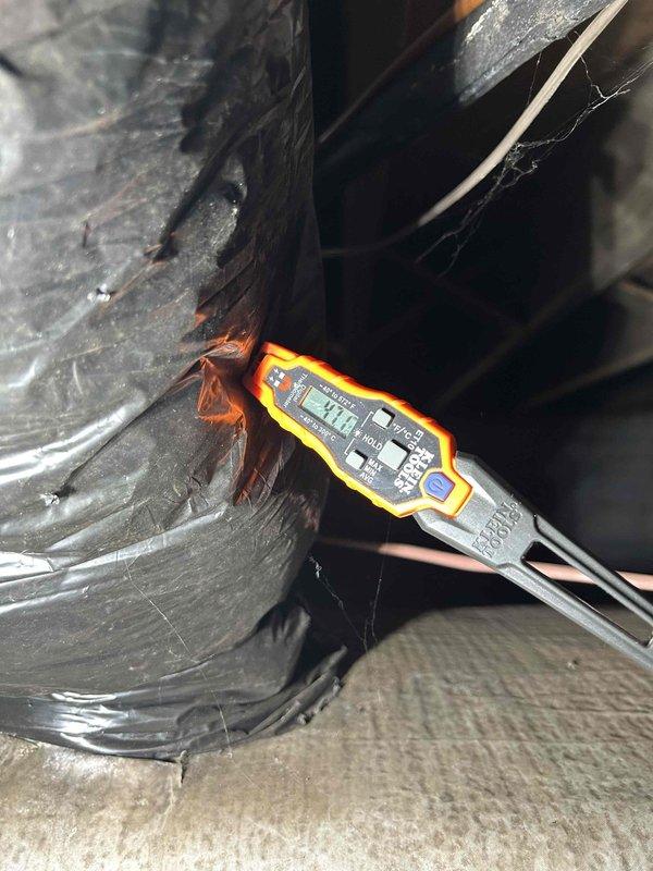Completed annual care plan tune-up on heat pump and air handler system, including humidifier maintenance with #35 pad replacement. Performed comprehensive electrical diagnostics using clamp meter to verify system amperage and voltage readings, confirming proper operation of all components. Inspected blower motor, capacitor, control board connections, and ductwork insulation as part of preventive maintenance protocol.