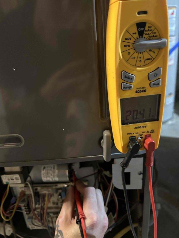 Completed comprehensive Care Plan tune-up service on dual-zone HVAC system with units located in basement and attic. Performed diagnostic testing on both 6-year-old systems including temperature differential measurements and electrical system analysis. Supply air temperature readings confirmed proper cooling performance at 55.2°F. Conducted voltage and amperage testing using digital multimeter on electrical components and control boards to verify proper operation. Inspected refrigerant lines, condensate drainage systems, and air handler components. All systems operating within manufacturer specifications with no deficiencies noted.