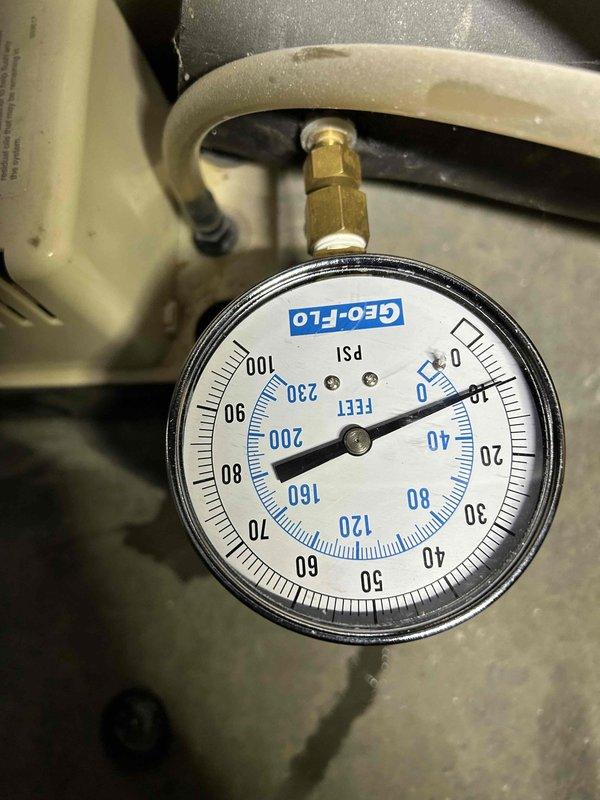 Responded to no cooling call on 1-year-old gas system displaying error code #4. Upon arrival, diagnosed system fault related to UV filter requiring replacement. Measured supply air temperature at 94.2°F, confirming lack of adequate cooling. Inspected system pressures using calibrated gauge, noting readings near zero PSI indicating potential refrigerant or operational issue. Replaced UV filter as indicated by error code and customer request. Verified system operation, cleared error code, and confirmed proper airflow through basement-located indoor unit. System restored to normal cooling operation.
