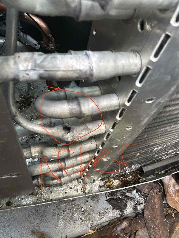 Replaced failed outdoor thermostatic expansion valve (TXV) on HVAC unit and recharged system with 11 pounds of refrigerant to restore proper cooling operation. All parts and labor covered under manufacturer warranty.