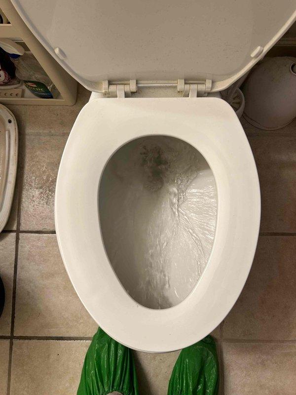 Responded to service call for guest bathroom toilet experiencing slow flush, weak flushing action, and slow tank refill. Upon arrival, performed visual inspection of toilet operation and confirmed inadequate flush performance. Removed tank lid and inspected internal flush mechanism components.

Identified deteriorated flapper valve with visible wear and discolored tank water indicating potential sediment buildup or component degradation. Float mechanism and fill valve examined for proper operation. Flush lever and chain connection assessed for appropriate tension and positioning. Overflow tube and tank interior inspected for mineral deposits or obstructions affecting water flow.

Diagnosed primary issue as compromised flapper valve seal causing incomplete flush cycles and reduced bowl clearing capacity. Secondary factor identified as potential fill valve inefficiency contributing to extended refill times. Documented tank component conditions including manufacturer markings and existing
