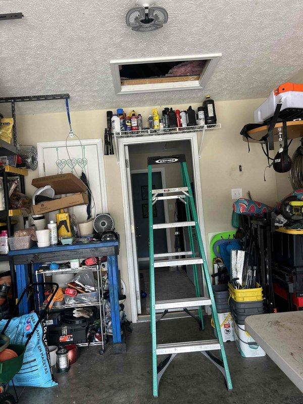 Responded to no cooling complaint on electric residential HVAC system with indoor unit located in attic accessed through garage. Upon arrival, confirmed system was running but delivering warm air instead of conditioned air. Inspected outdoor condenser unit and verified compressor operation, checked refrigerant lines, and assessed electrical connections at disconnect box. Accessed indoor air handler unit in attic via ladder to evaluate blower operation, airflow, and evaporator coil condition. Performed diagnostic testing to identify root cause of warm air delivery issue and determined necessary repairs to restore proper cooling function.