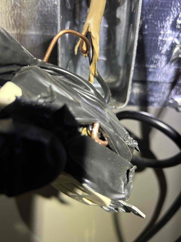 Responded to no-cooling call on newly installed air conditioning system. Upon arrival, unit would not power on. Conducted diagnostic inspection and discovered severe electrical failure at terminal block connection. Found significant heat damage and arcing at the contactor assembly, with melted plastic housing, charred insulation, and oxidized copper conductors. The terminal block showed evidence of overheating event causing structural failure of connector components. Removed damaged electrical components and replaced faulty contactor and compromised wiring connections. Verified proper wire gauge and secure terminations at all connection points. Restored power to unit and confirmed system operation. Unit now cooling properly with no electrical anomalies detected.