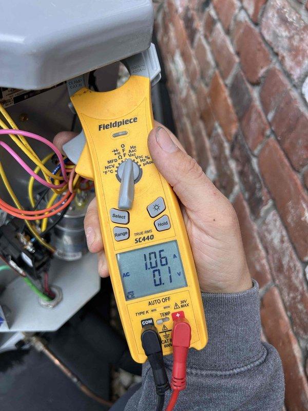 Completed scheduled Care Plan tune-up on heat pump and air handler system located in attic. Performed comprehensive diagnostic testing including electrical measurements and temperature readings on system components and ductwork. Verified proper system operation, checked all electrical connections at control board, and documented equipment performance with diagnostic meter readings. System operating within normal parameters upon completion of maintenance service.
