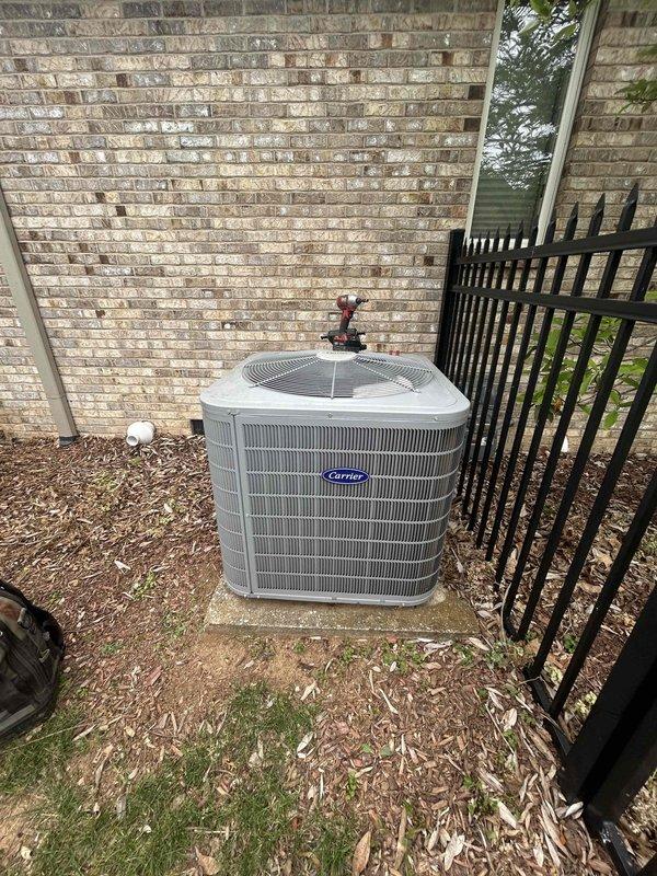 Completed annual Care Plan tune-up on Carrier AC system with air handler located in crawl space and condenser unit positioned in side yard. Performed comprehensive maintenance inspection of both indoor and outdoor components, verified proper operation of all system functions, and documented equipment condition with photos as part of the complimentary first-year Care Plan included with recent installation.