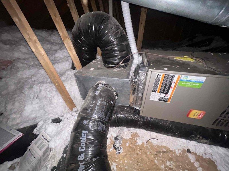 Completed membership renewal and comprehensive Care Plan tune-up service on dual heat pump/gas furnace system with units located in attic and basement. Performed full system diagnostics, tested refrigerant pressures and electrical components on outdoor condenser unit, inspected indoor air handler and ductwork connections, verified proper airflow, and installed customer-supplied 16x25x1 filters on both systems.