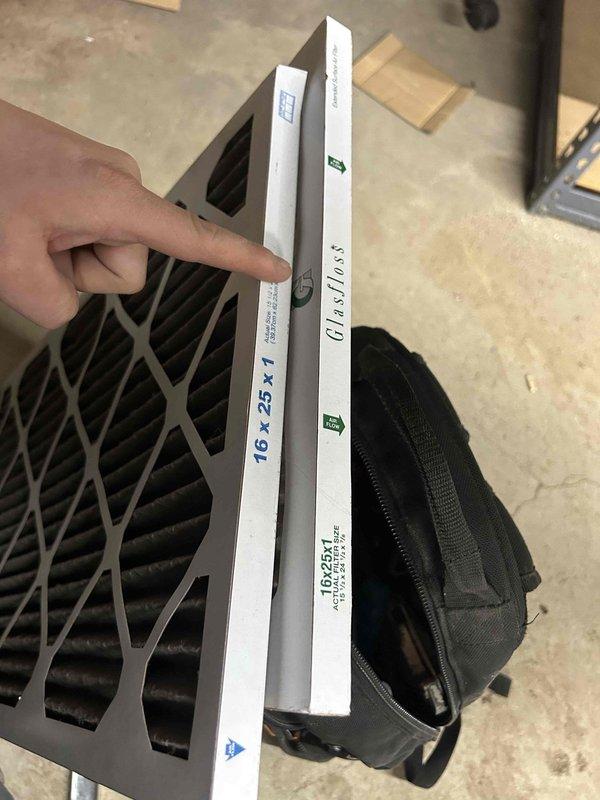Completed preventative maintenance tune-up on two HVAC systems as part of care plan service - one unit located in basement and one in attic. Replaced air filters on both systems, installing new 16x25x1 GlasFloss filters to ensure proper airflow and system efficiency. Performed standard inspection and maintenance procedures on both air conditioning units and gas furnace units to maintain optimal performance and reliability.