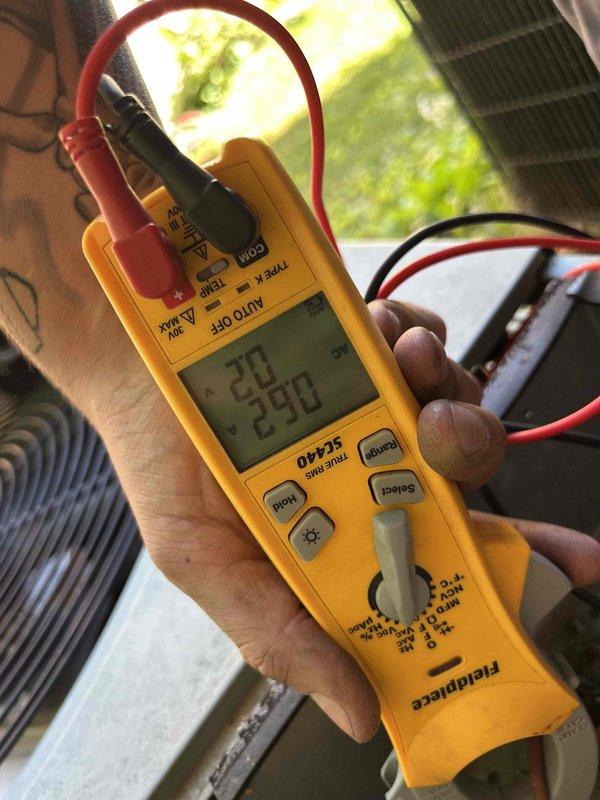 Completed annual Care Plan maintenance tune-up on gas furnace, air conditioning system, and evaporator coil located in attic space. Performed comprehensive system inspection including electrical connections at outdoor condensing unit, where terminal blocks and contactors showed age-related weathering and surface oxidation on mounting panel. Conducted electrical diagnostics using clamp meter to verify amperage draws and system performance parameters, recording readings to ensure proper operation within manufacturer specifications. Documented return filter grille sizes in ceiling for customer-supplied filter reference, as filters are maintained by homeowner per service agreement terms.
