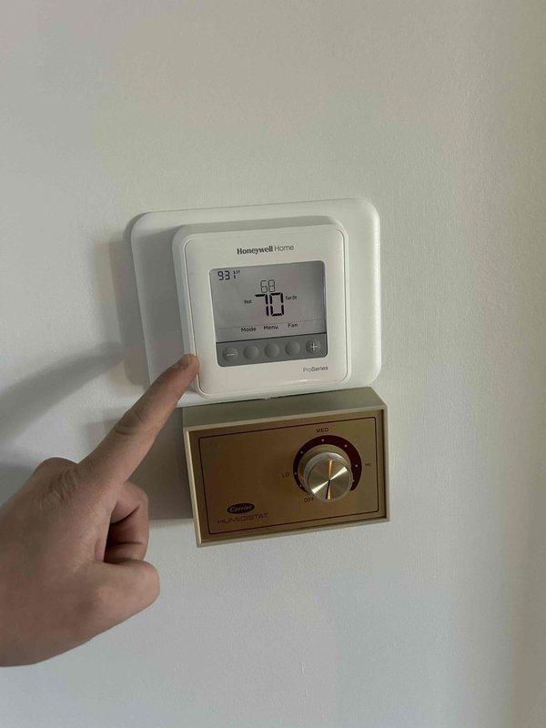 Completed Care Plan tune-up service on dual HVAC system including AC/gas furnace unit and heat pump/air handler configuration located in attic and basement. Performed comprehensive maintenance on both systems, verified thermostat operation and temperature settings, inspected blower wheel assembly showing moderate dust accumulation on blades, and replaced 20x25x1 filter along with cleaning washable filter as included in maintenance plan. All equipment tested and operating within normal parameters upon completion.