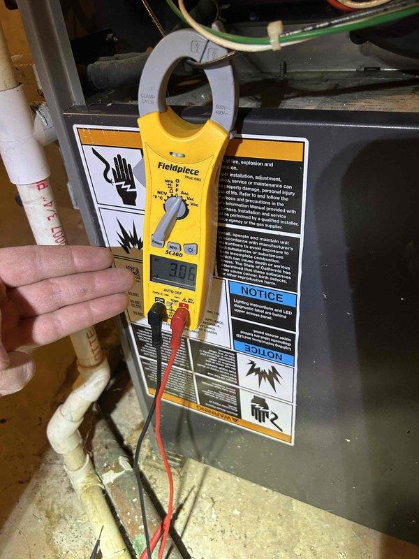 Completed comprehensive Care Plan maintenance on four HVAC systems, performing full tune-ups on all air conditioning and gas furnace units. Replaced two 20x25x4 air filters and three #35 humidifier pads as part of routine maintenance. Performed electrical diagnostics using clamp meter to verify proper amperage and system operation, and inspected capacitors for proper voltage ratings and functionality across all units.