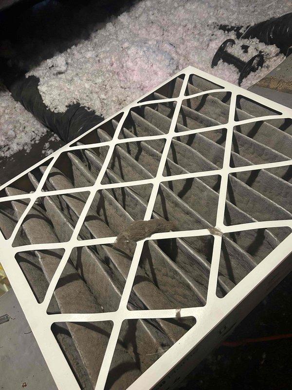 Responded to upstairs HVAC system low on refrigerant charge. Verified system was approximately 1 lb low on R-410A refrigerant as previously diagnosed. Added refrigerant to bring system to proper operating charge, checked system pressures and operation. Inspected air filter and condensate drainage system. System restored to normal operating parameters.
