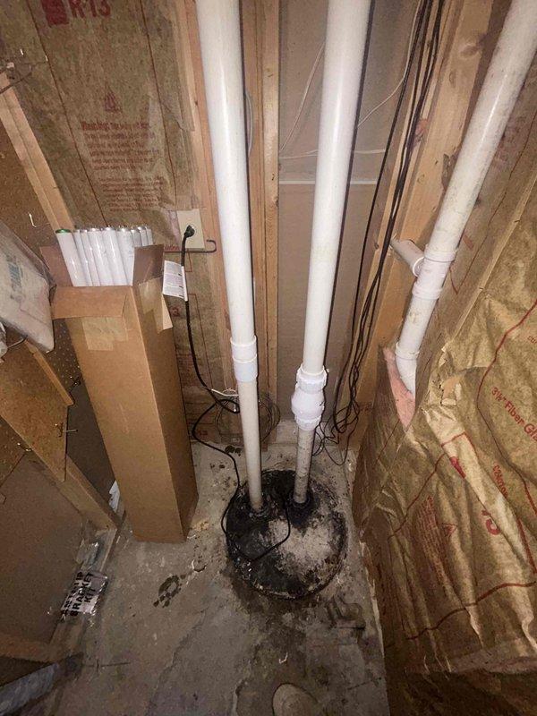 Responded to sewage pump failure in residential basement. Upon inspection, found non-operational sewage ejector pump system serving toilet fixtures. Removed defective pump assembly and installed replacement sewage pump with new check valve and discharge fittings. Tested system operation under load conditions to verify proper cycling and discharge function. System restored to full operational status.