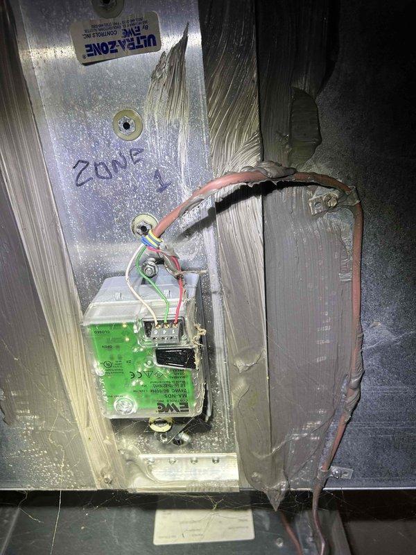 Completed scheduled preventive maintenance tune-up on basement geothermal HVAC system with Ultra Zone control module. Performed comprehensive system diagnostics including electrical testing of control board circuits, verified proper voltage readings at 7.38V on zone control components, and inspected all wiring connections and refrigerant lines for proper operation. All zone damper controls, electrical connections, and system components found operating within normal parameters; system ready for continued service under care plan coverage.