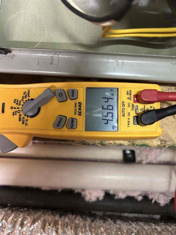 Completed Care Plan tune-up on air conditioning system with gas furnace indoor unit located in attic. Performed comprehensive electrical diagnostics using clamp meter, recording voltage and amperage readings to verify proper system operation. Measured current draw at outdoor condensing unit, confirming compressor and fan motor performance within manufacturer specifications at 73.5 amps. Installed new 16x25x1 air filter as included in maintenance agreement. Conducted thorough inspection of all accessible components, tested system controls, and verified proper refrigerant pressures and temperatures. All equipment operating normally with no deficiencies noted at time of service.
