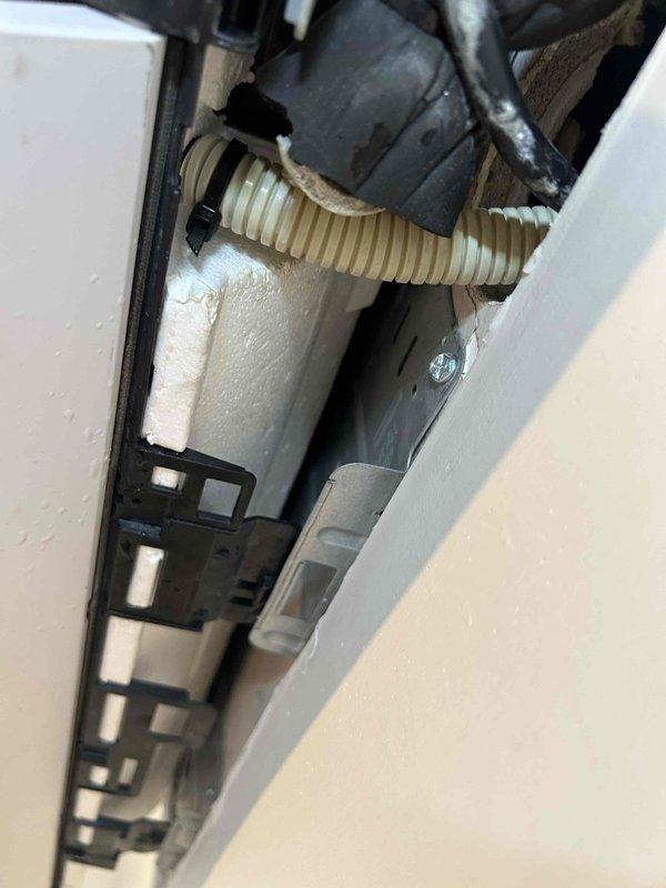 Responded to no cooling and water leak complaint on dual-zone Fujitsu mini split system serving two upstairs bedrooms. Upon inspection, found refrigerant line insulation deteriorated and improperly secured on leaking unit, causing condensation issues. Replaced damaged foam pipe insulation on refrigerant lines, secured line set with proper mounting brackets, and verified proper drainage from condensate line. Tested both indoor units for proper operation and confirmed adequate cooling performance restored to affected zone with no further leakage observed.