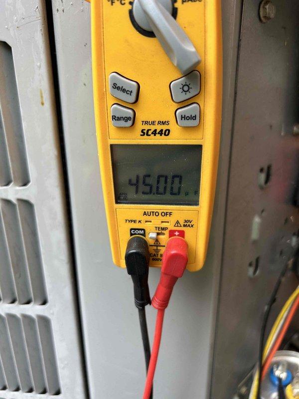Performed Care Plan tune-up on heat pump air handler system and mini-split unit located in crawlspace and second floor. Conducted electrical diagnostics and measurements using clamp meter, verified voltage readings at 450V and amperage at 702mA on system components, and completed preventive maintenance inspection per club membership agreement.
