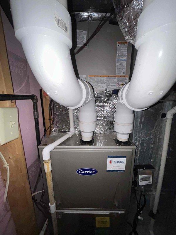 Completed full residential HVAC system installation including Bryant 3-ton 16 SEER2 air conditioning unit (model GA5SAN53602W) and matching Bryant 3-ton evaporator coil (model CVAVA3621XMA) with digital thermostat. Removed and disposed of existing equipment per code compliance requirements. Installed outdoor unit on concrete pad with electrical disconnect box, whip kit, and proper refrigerant line insulation. Mounted evaporator coil in air handler with transition to existing ductwork, installed refrigerant line filter drier, and SS2 coil drain safety water sensor. Secured all refrigerant lines, completed electrical connections, pulled necessary permits, pressure tested system, evacuated lines, charged unit to manufacturer specifications, and performed full operational testing to verify proper cooling performance and thermostat functionality.