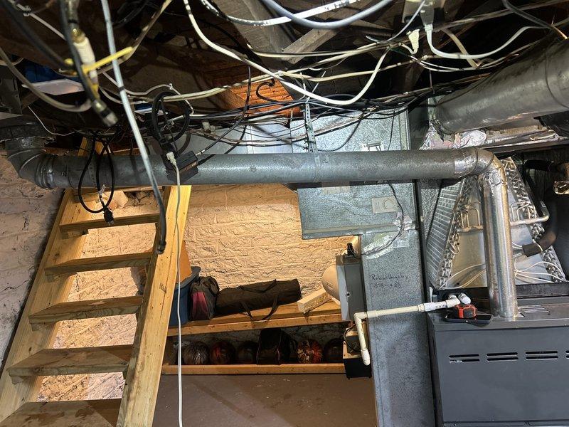 Responded to water leak complaint originating from condensate pump at cellar-located indoor unit. Upon arrival, inspected HVAC system and identified condensate pump malfunction causing water discharge over previous several days. Performed comprehensive system evaluation including evaporator coil inspection for biological growth or damage, verified proper filter installation and seating to ensure adequate airflow, and conducted static pressure measurements to assess overall system performance. Cleared condensate line obstruction, tested pump operation and float switch functionality, and confirmed proper drainage. Verified system cooling operation, checked refrigerant pressures, and ensured all components functioning within manufacturer specifications. System restored to normal operation with no further leakage observed.