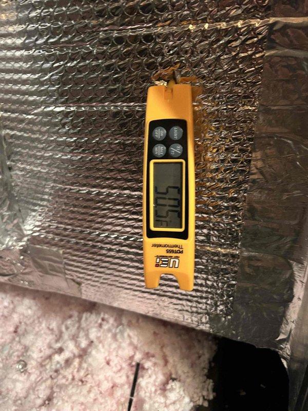 Completed Gold Level prepaid maintenance on 3-year-old mini split system located in attic with access through bathroom. Performed comprehensive inspection and testing of unit, including temperature readings at supply vent which measured 41.3°F, confirming proper cooling operation. System operating within normal parameters with all components functioning as designed.