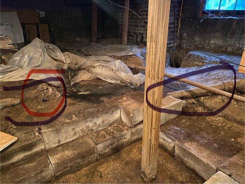 Responded to service call for broken sewer pipe in half-finished basement with seepage of black water into main basement area. Upon inspection, identified ruptured above-ground pipe at junction point where two underground pipes meet, with water infiltration worsening during rain events. Documented conditions showing exposed pipe in unfinished crawl space area with concrete flooring, cinder block foundation, and visible water damage patterns consistent with intermittent sewage seepage.