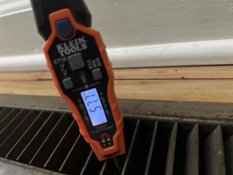 Completed Care Plan tune-up on recently installed AC system with new evaporator coil. Measured return air temperature at 61.5°F using digital thermometer and verified system pressures and performance using refrigerant manifold gauge, recording readings of 242 PSI with subcool/superheat measurements. Furnace location in crawlspace could not be accessed during this visit, and customer will provide filters for future maintenance.