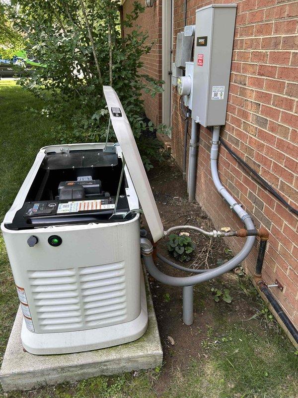 Completed scheduled electrical maintenance on Generac 24kW standby generator, serial number 3013806787. Performed comprehensive system inspection, verified proper operation of all components, and documented equipment condition with photographic records. Noted organic growth accumulation on exterior housing requiring future cleaning attention to maintain optimal ventilation and equipment longevity.