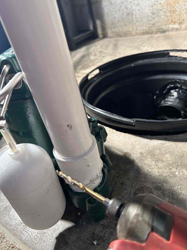 Installed two GreenBox supplied Zoller sump pumps per purchase order 190658913-001 from Master Supply. Completed copper pipe connections with proper soldering and brazing techniques, integrated white PVC discharge piping through pump housing assembly, and verified all electrical connections and float switch operations for proper system functionality.