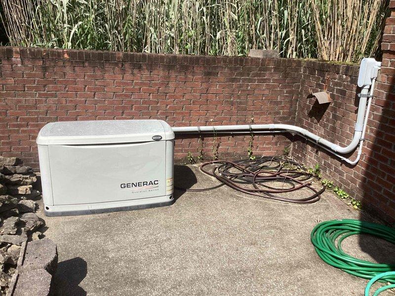 Performed comprehensive maintenance service on Generac Titanium air-cooled standby generator (Model G0058750, S/N 6173935). Conducted thorough inspection of physical installation location and overall unit condition, verifying proper placement on concrete pad and secure mounting of transfer switch equipment. Completed full fuel system inspection including gas line connections and shutoff valves. Performed battery load test and verified charging system operation. Executed complete electrical connection testing on both high voltage and low voltage circuits, confirming proper torque specifications and connection integrity at transfer switch and generator terminals.

Inspected generator enclosure interior and exterior for damage, proper ventilation, and debris accumulation. Replaced spark plugs, air filter, and oil filter as part of scheduled maintenance interval. Performed valve clearance inspection and adjustment to manufacturer specifications to ensure optimal engine performance. Conduct