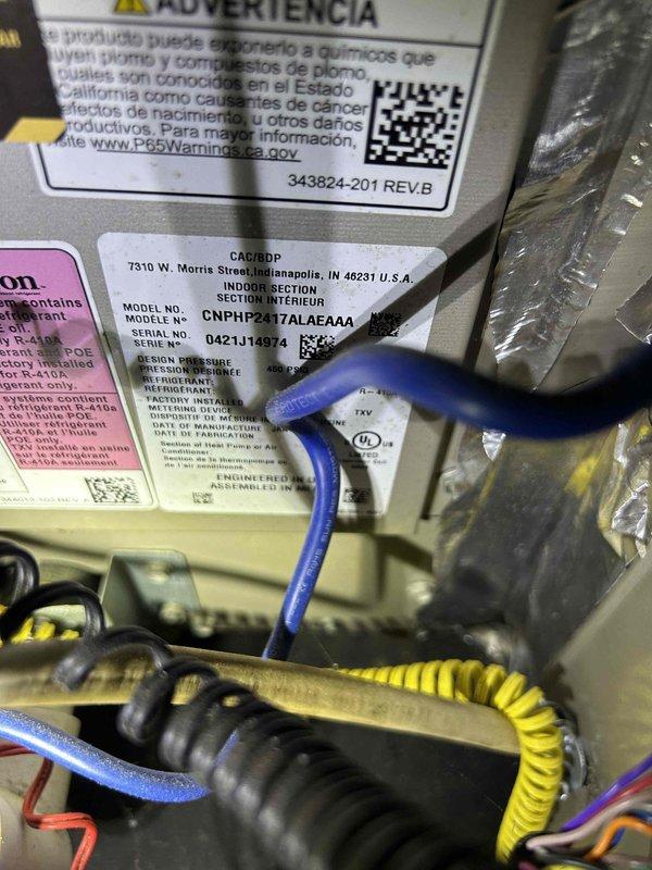 Responded to no cooling complaint on sunroom AC unit not maintaining setpoint temperature. Upon inspection, diagnosed failed dual run capacitor on Goodman model CNPHP2417ALAEAA4 condensing unit. Capacitor tested below specification, preventing compressor and condenser fan motor from operating at full capacity. Replaced defective capacitor with proper OEM replacement, verified electrical connections, and tested system operation with normal amperage draw and temperature differential restored.