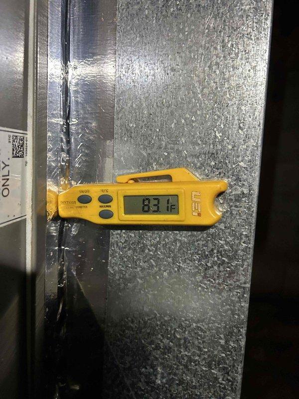 Responded to heat pump system displaying low pressure fault code and no cooling condition. Upon arrival, verified system was in fault mode and conducted diagnostic assessment of refrigerant circuit. Measured supply air temperature at 83°F, confirming inadequate cooling performance. Inspected refrigerant lines, connections, and system components for visible signs of refrigerant loss or mechanical failure. Documented current system conditions including copper line set and equipment configuration through photography. Per customer request, no refrigerant charging or repair work was performed during this diagnostic visit. System remains in non-operational status with low pressure fault active.