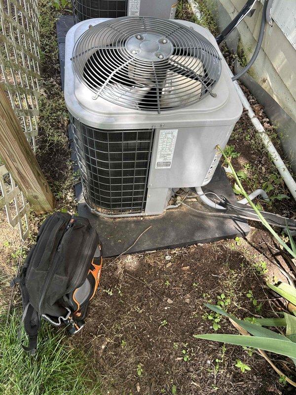 Responded to no cooling complaint on 14-year-old electric air conditioning system with Tempstar furnace located in basement. Coordinated access with housesitter while homeowner was on vacation. Performed diagnostic evaluation of outdoor condensing unit and indoor air handler to identify cause of cooling failure. Inspected compressor operation, refrigerant levels, electrical connections, capacitor function, and airflow components to determine necessary repairs for restoring cooling capacity to the system.
