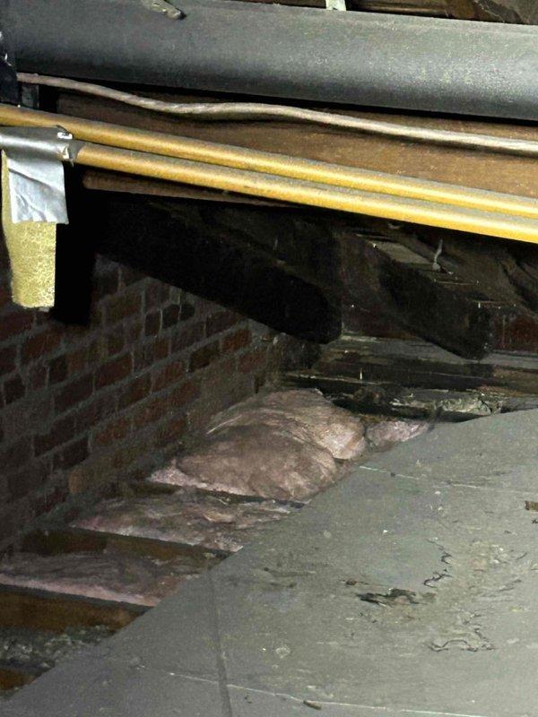 Completed comprehensive preventive maintenance on commercial HVAC system including six air conditioning units, two air handlers, and eight gas furnaces. Two-technician team deployed for elevated air handler access in confined attic space to ensure safety compliance during inspection and servicing. Replaced multiple air filters across system including sixteen 16x20x2 filters, six 24x24x1 filters, one 16x25x1 filter, and one 14x14x1 filter. Inspected refrigerant lines, ductwork, and exterior condensing units mounted on building foundation. Verified proper operation of all equipment, checked electrical connections, and documented system conditions through photographic documentation of crawl space infrastructure and exterior utility installations.