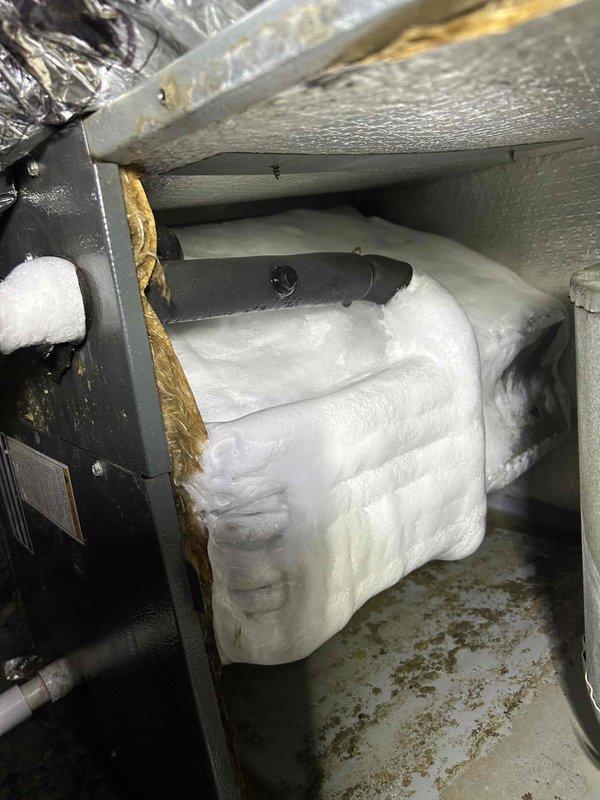 Responded to callback for system blowing warm air following recent heat kit replacement. Upon arrival, inspected outdoor condensing unit and indoor air handler to diagnose issue. Verified heat kit installation from previous visit and tested system operation. Determined original replacement heat kit was defective and required secondary replacement. Removed faulty heat kit from air handler compartment and installed new unit. Verified all electrical connections, tested system functionality, and confirmed proper heating operation before departure.