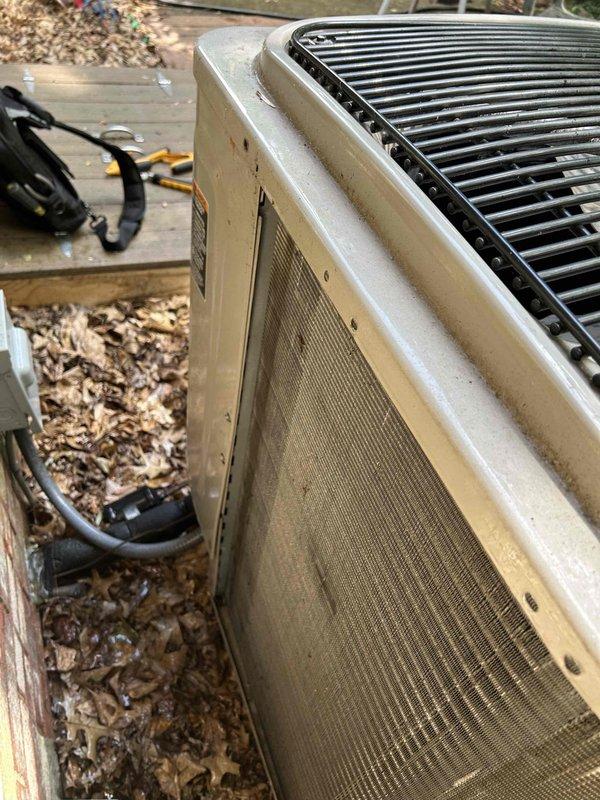Completed comprehensive care plan tune-up on heat pump and air handler system located in attic space. Performed standard maintenance procedures including inspection of all mechanical components, electrical connections, and refrigerant levels using digital diagnostic equipment. Cleaned washable filter per system requirements and cleared maintenance reminder from thermostat per customer preference. Inspected outdoor condensing unit, noting accumulated debris on mesh panels and general weathering from outdoor exposure. All ductwork insulation and connections inspected and found intact. System operating within normal parameters following maintenance completion. No coil cleaning products utilized during service per customer sensitivity requirements.